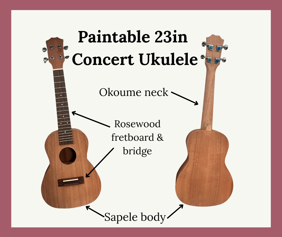 UkeBox Party Kit: 23in Paint & Play Ukulele