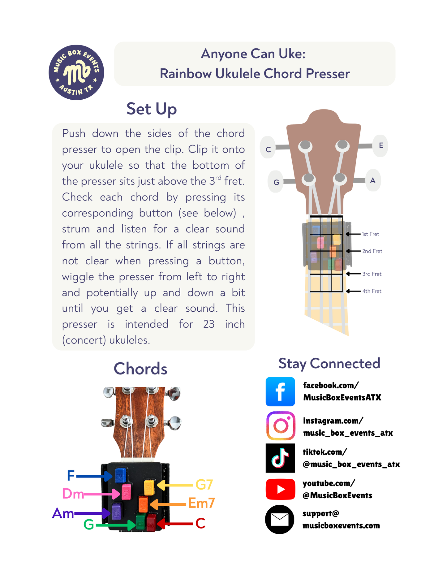 Anyone Can Uke: Rainbow Ukulele Chord Presser